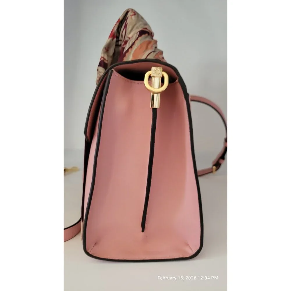 NEW RALPH LAUREN Pink Leather Top-Handle Scarf‎ and Crossbody - Picture 5 of 9